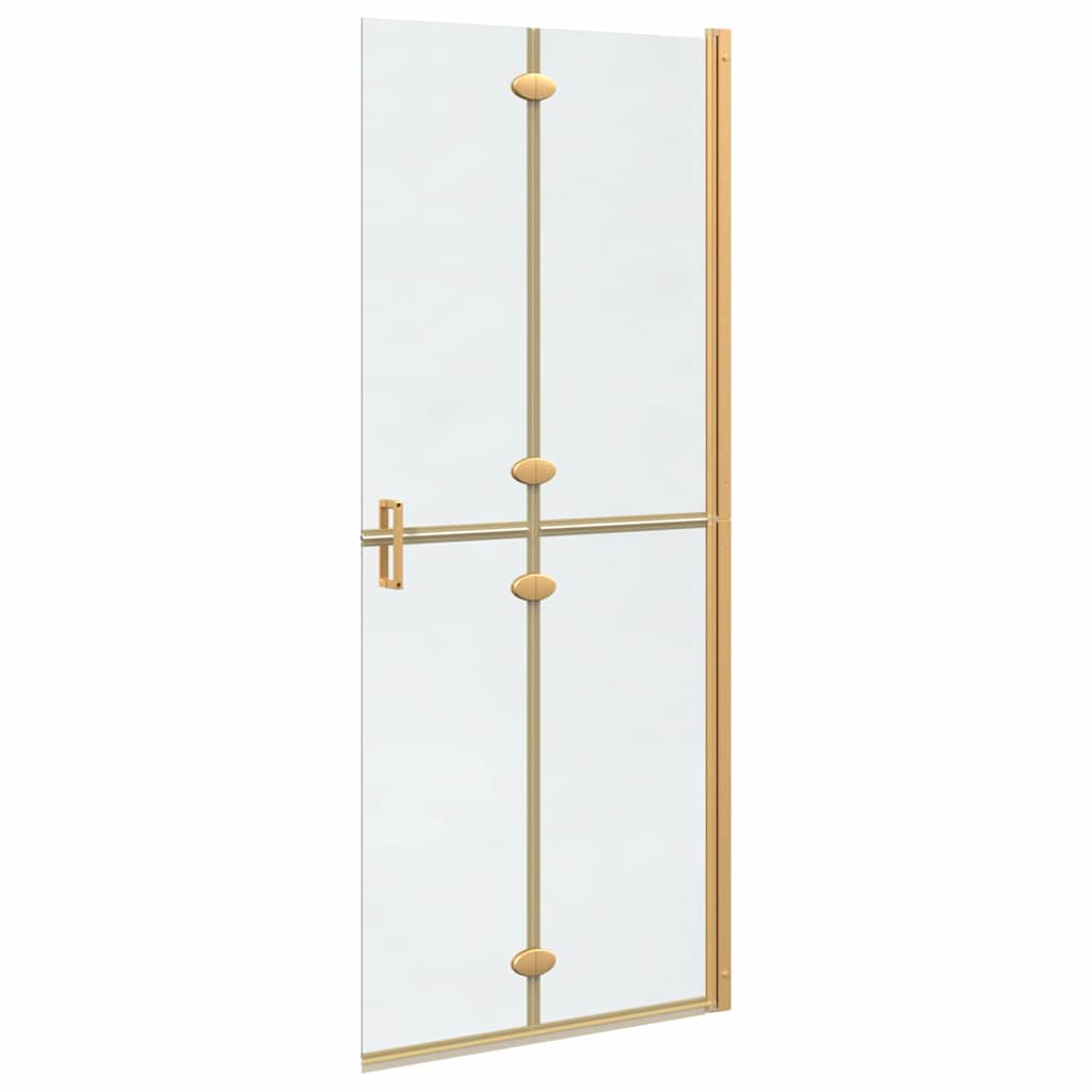 Inloop Douche Wand Goud En Transparant Gehard Glas Gouden frame/helder glas