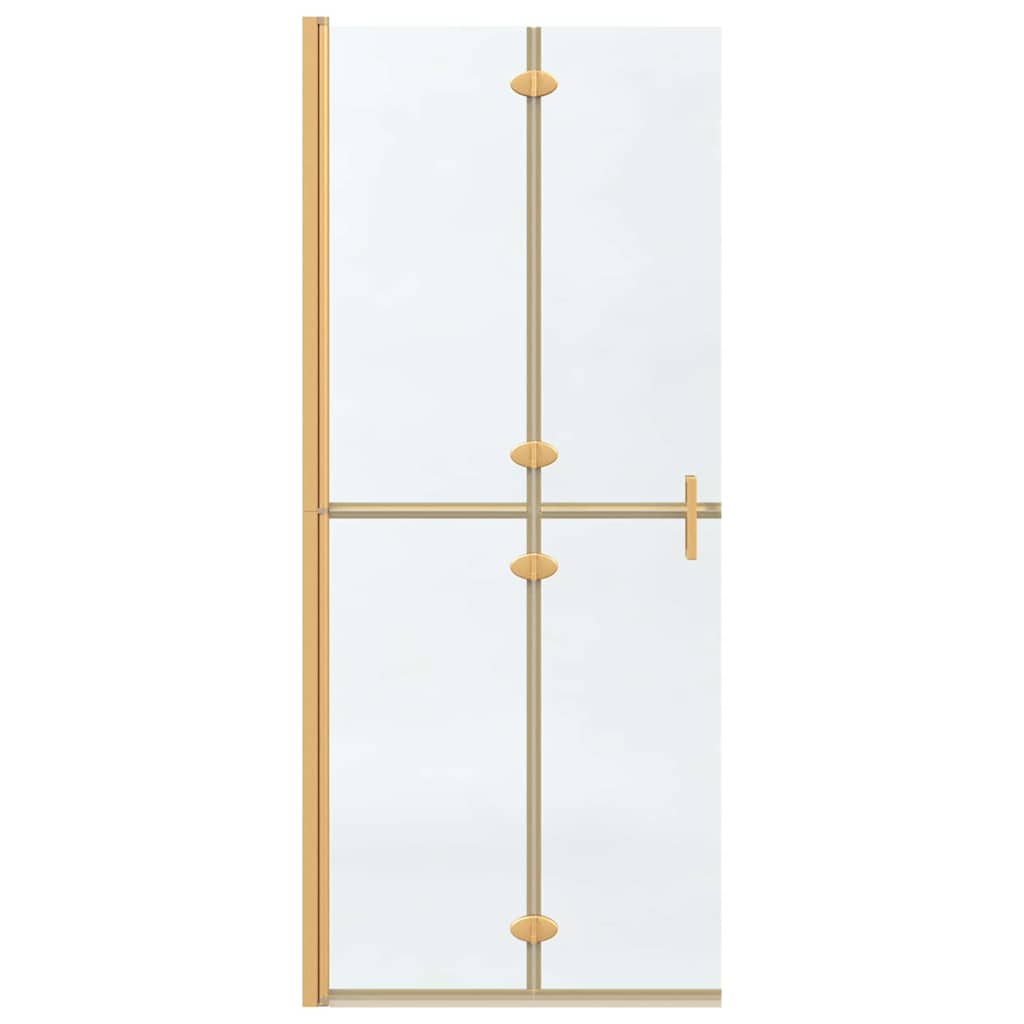 Inloop Douche Wand Goud En Transparant Gehard Glas Gouden frame/helder glas