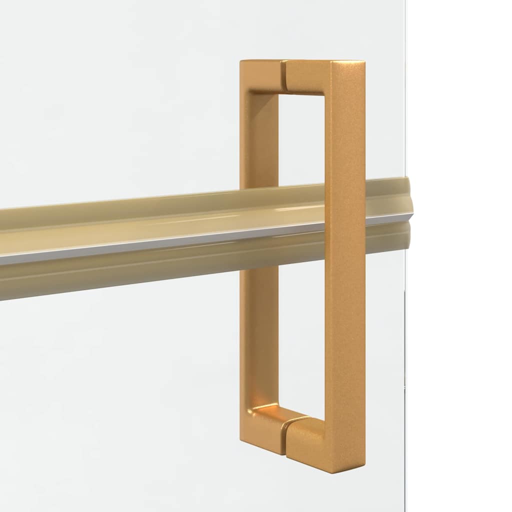 Inloop Douche Wand Goud En Transparant Gehard Glas Gouden frame/helder glas