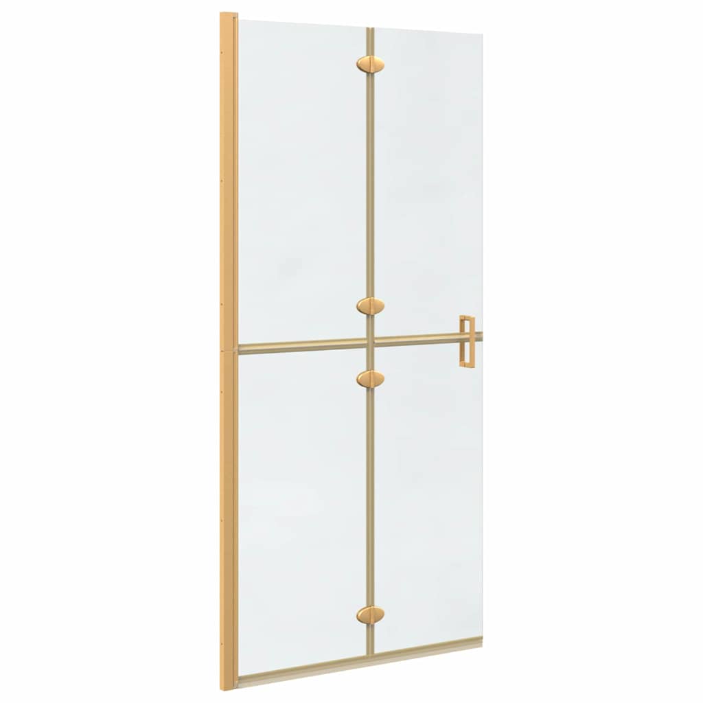 Inloop Douche Wand Goud En Transparant Gehard Glas Gouden frame/helder glas