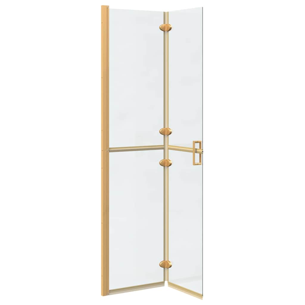 Inloop Douche Wand Goud En Transparant Gehard Glas Gouden frame/helder glas