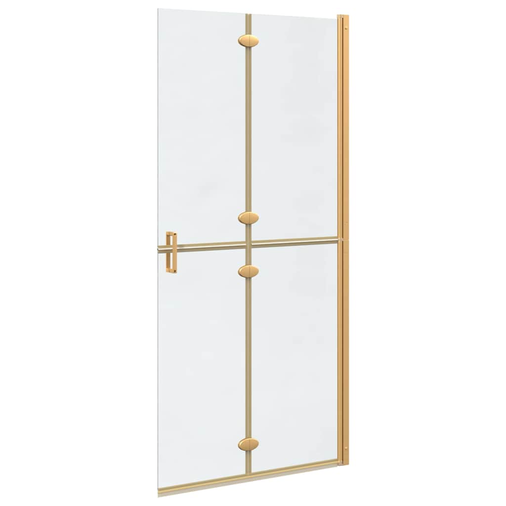 Inloop Douche Wand Goud En Transparant Gehard Glas Gouden frame/helder glas