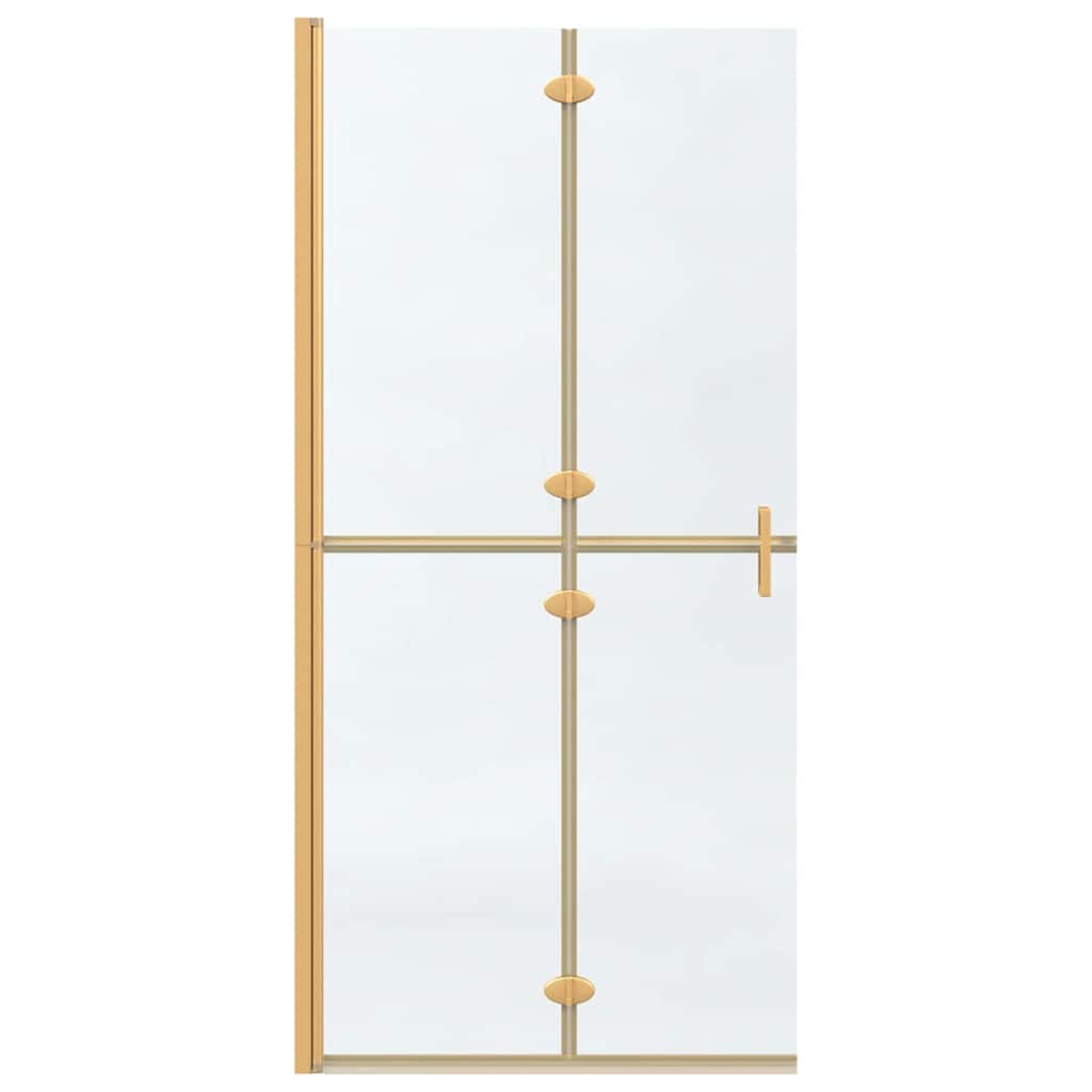 Inloop Douche Wand Goud En Transparant Gehard Glas Gouden frame/helder glas