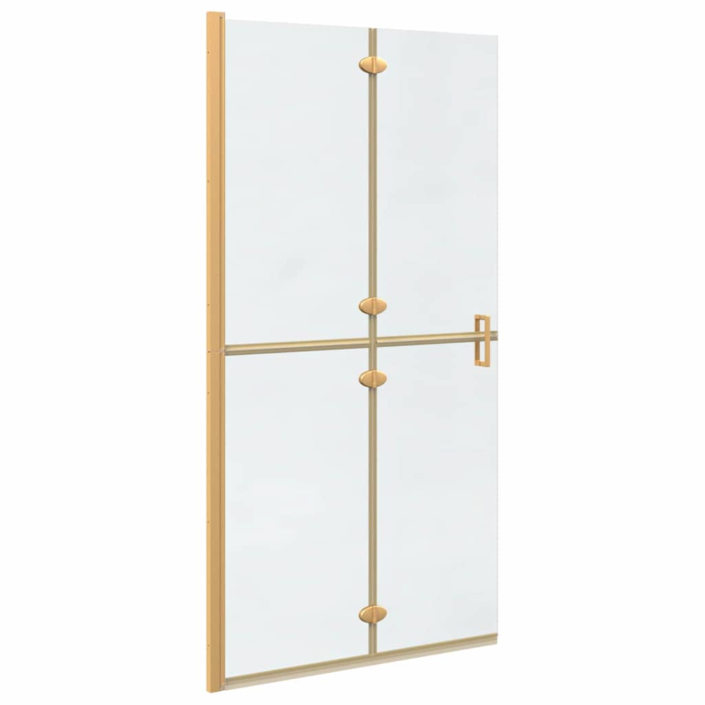 Inloop Douche Wand Goud En Transparant Gehard Glas Gouden frame/helder glas
