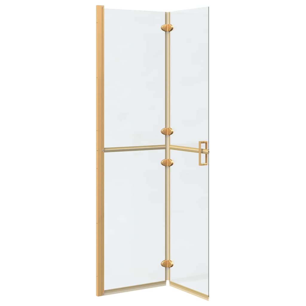 Inloop Douche Wand Goud En Transparant Gehard Glas Gouden frame/helder glas
