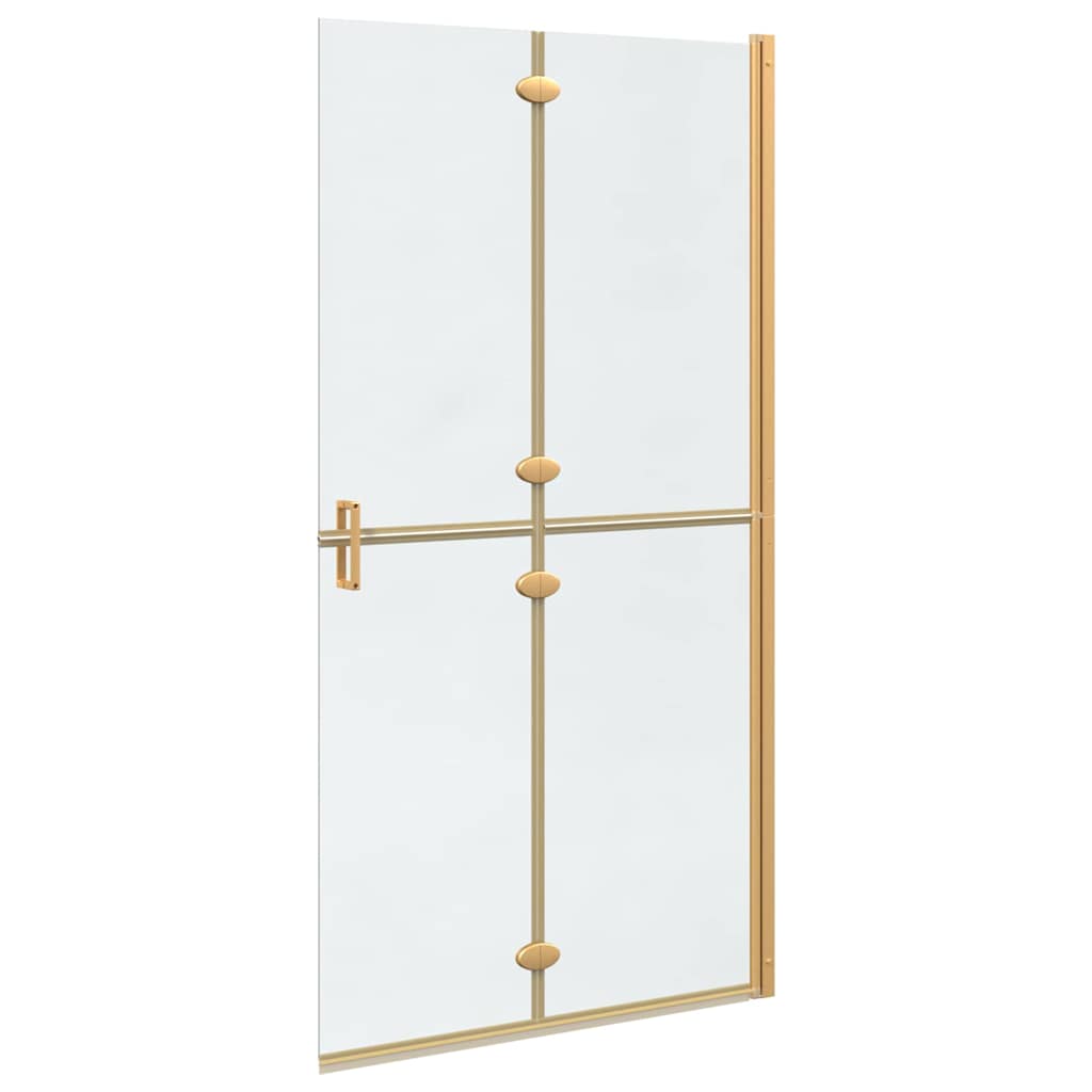 Inloop Douche Wand Goud En Transparant Gehard Glas Gouden frame/helder glas