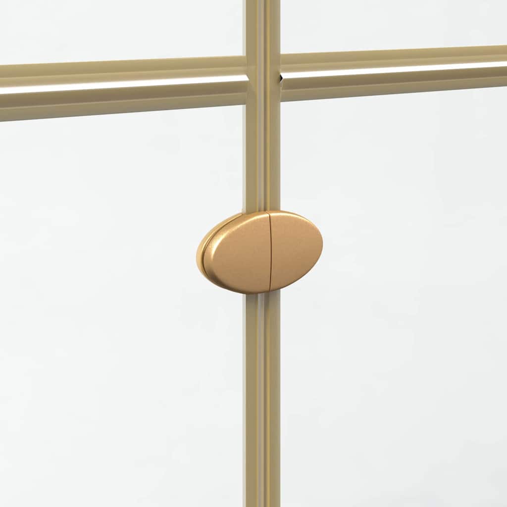 Inloop Douche Wand Goud En Transparant Gehard Glas Gouden frame/helder glas