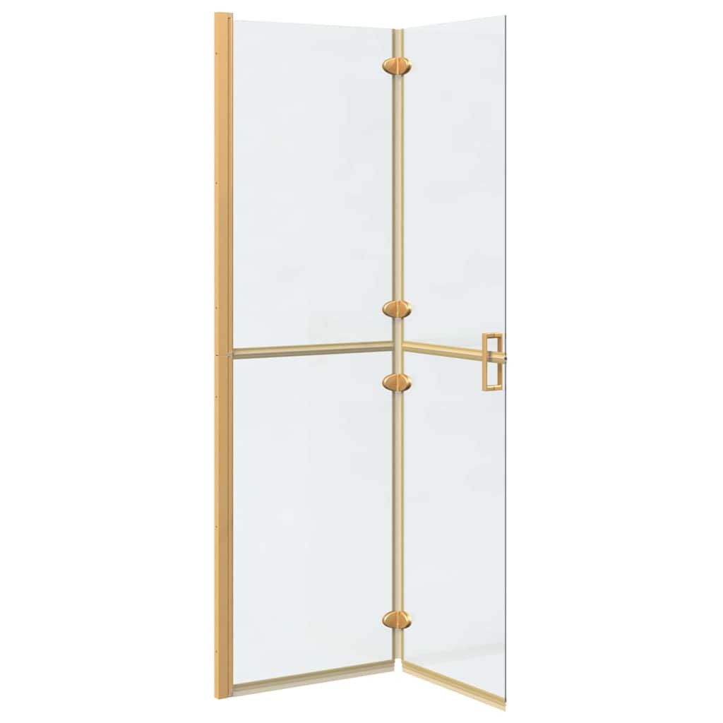 Inloop Douche Wand Goud En Transparant Gehard Glas Gouden frame/helder glas