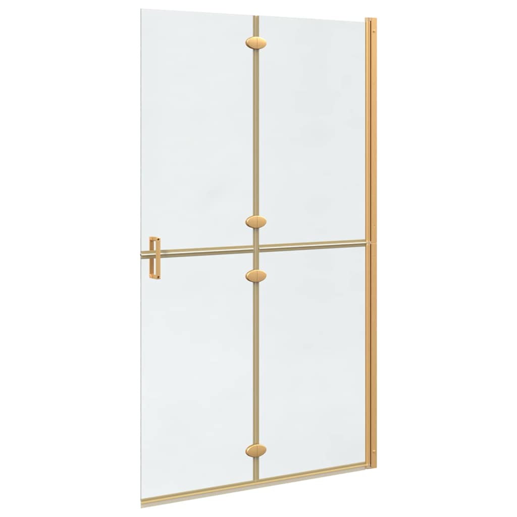 Inloop Douche Wand Goud En Transparant Gehard Glas Gouden frame/helder glas
