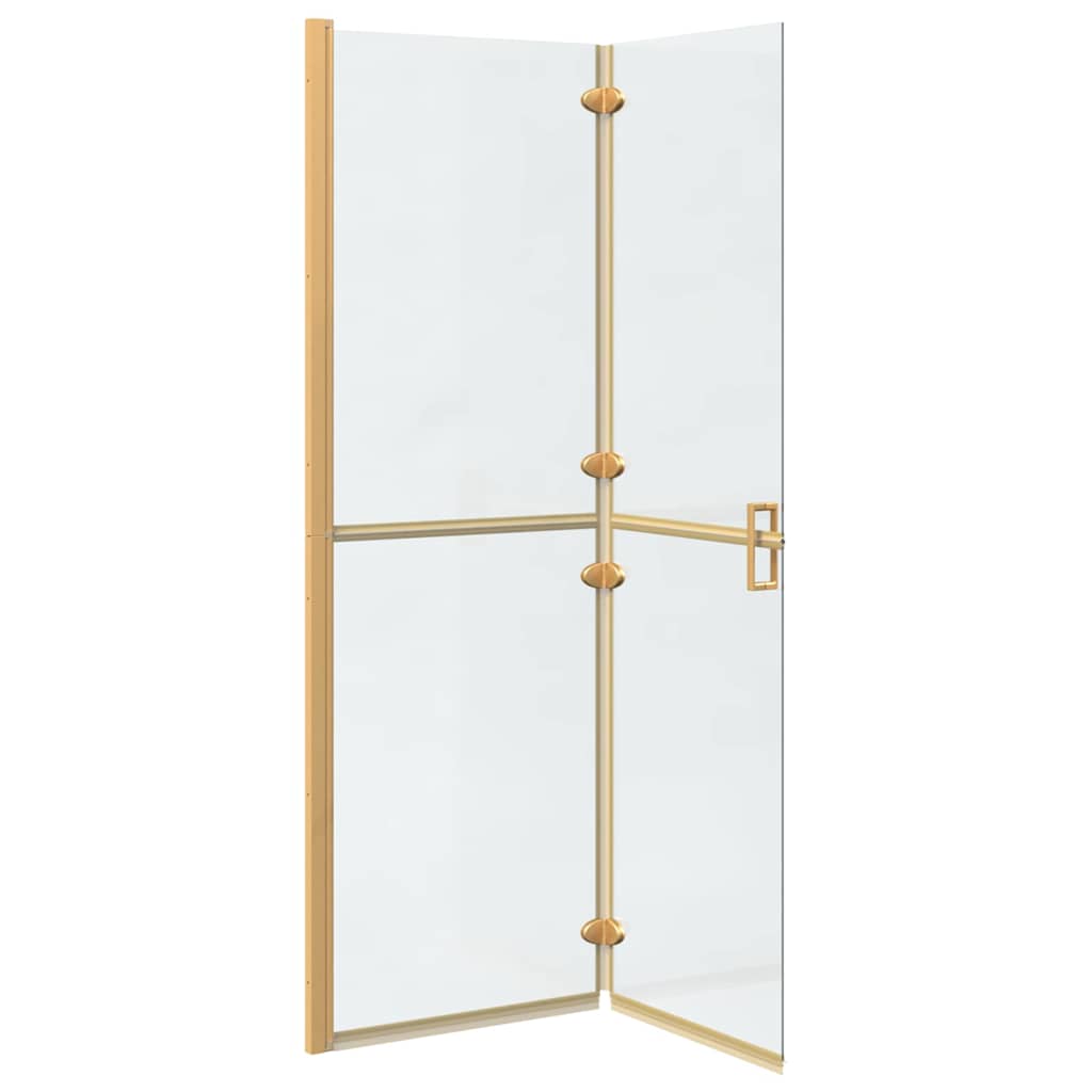 Inloop Douche Wand Goud En Transparant Gehard Glas Gouden frame/helder glas
