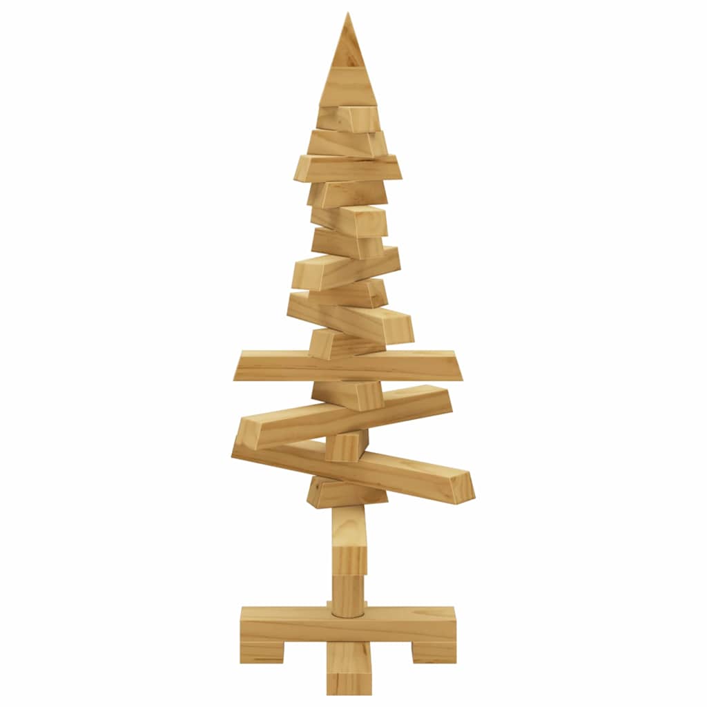 Houten kerstboom met standaard Bruin 60 cm Massief grenenhout