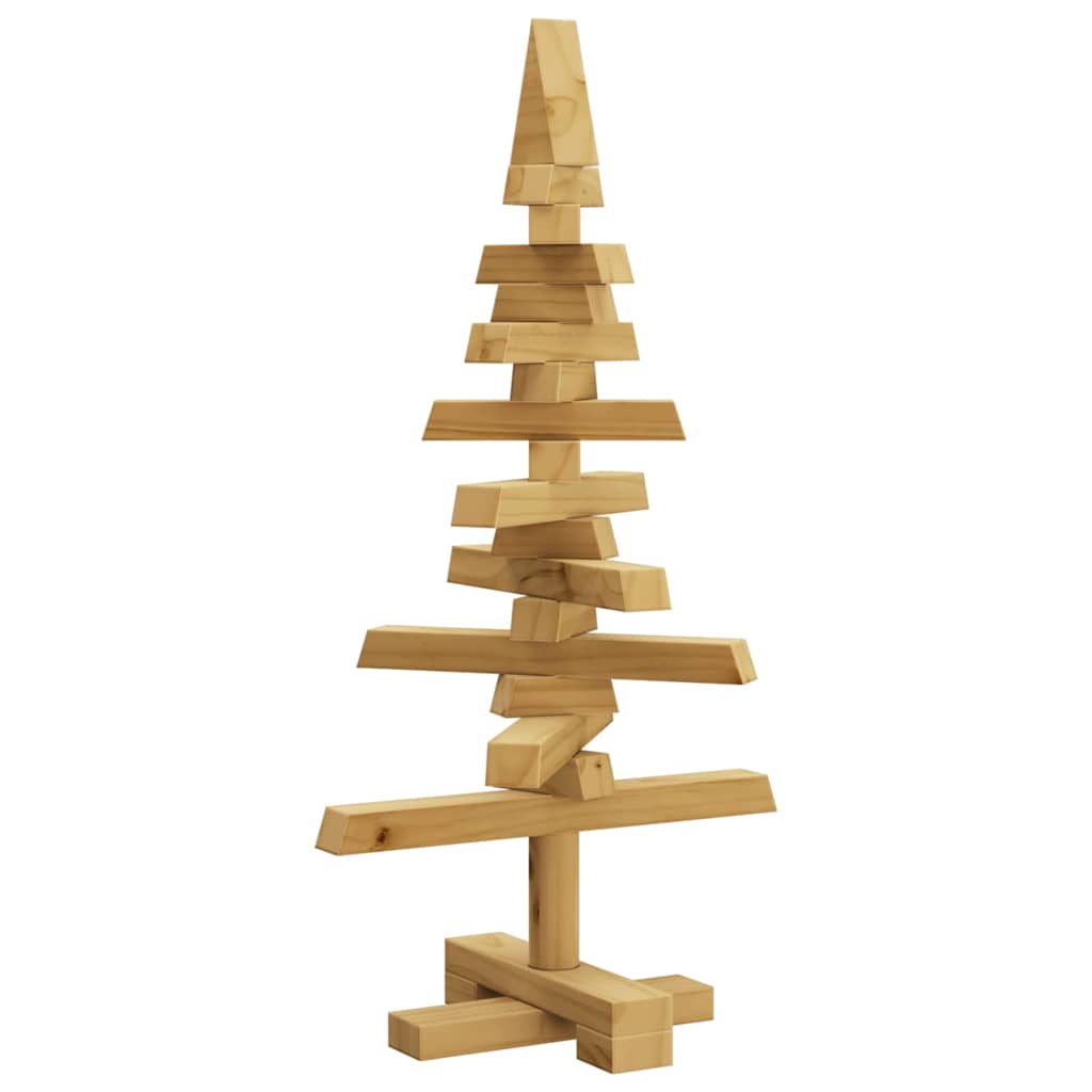 Houten kerstboom met standaard Bruin 60 cm Massief grenenhout
