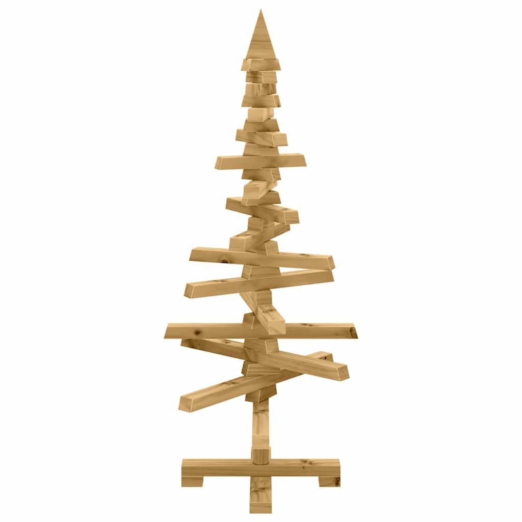 Houten kerstboom met standaard Bruin 90 cm Massief grenenhout