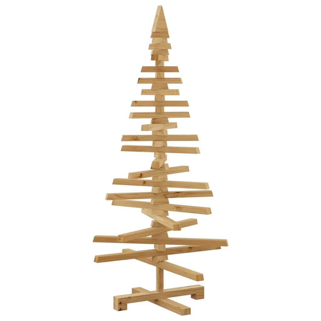 Houten kerstboom met standaard Bruin 120 cm Massief grenenhout