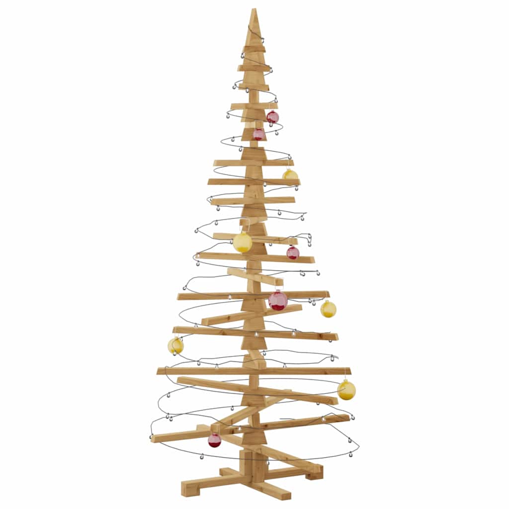 Houten kerstboom met standaard Bruin 180 cm Massief grenenhout