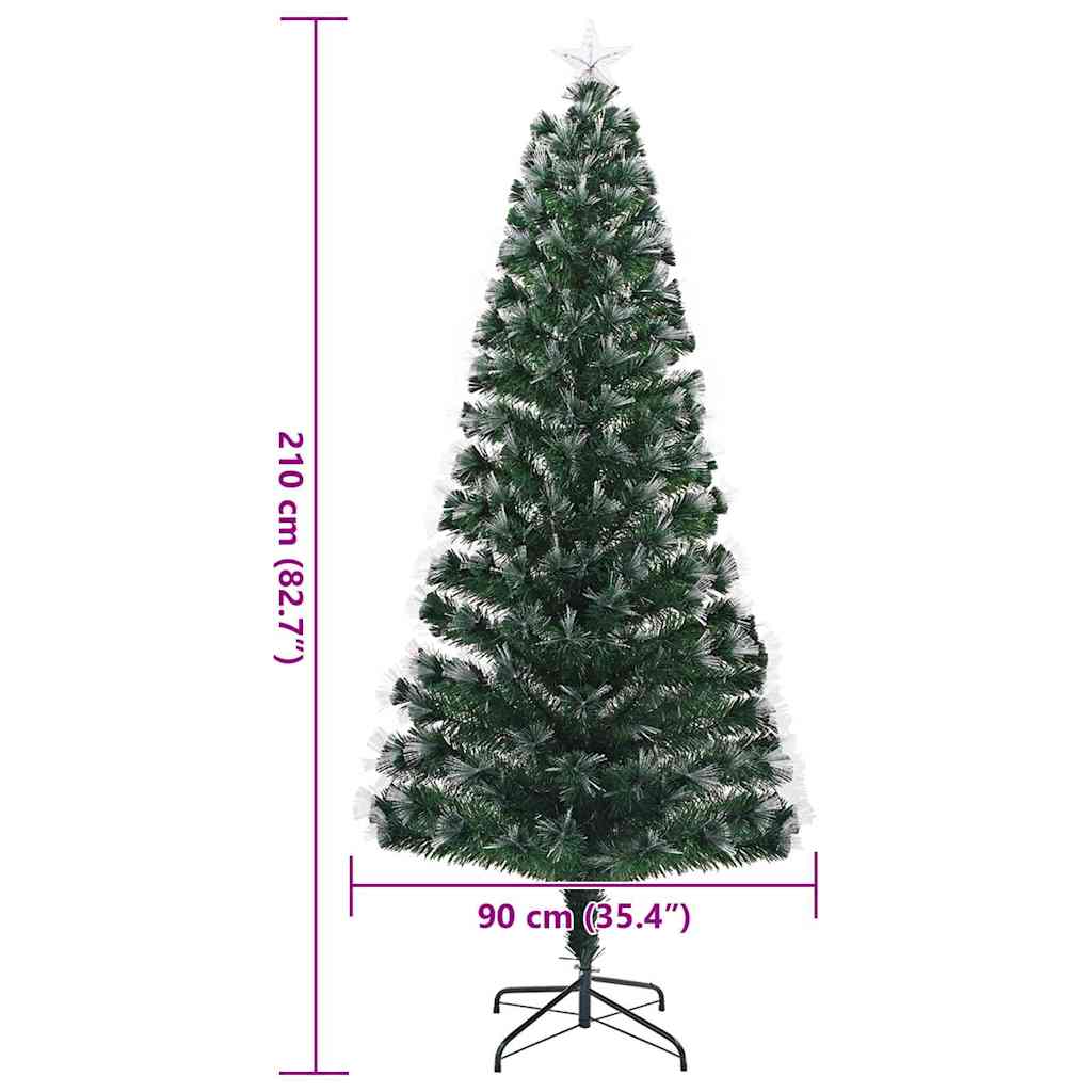 Kunstkerstboom met decoratieve touwlichten Groen 210 cm PVC