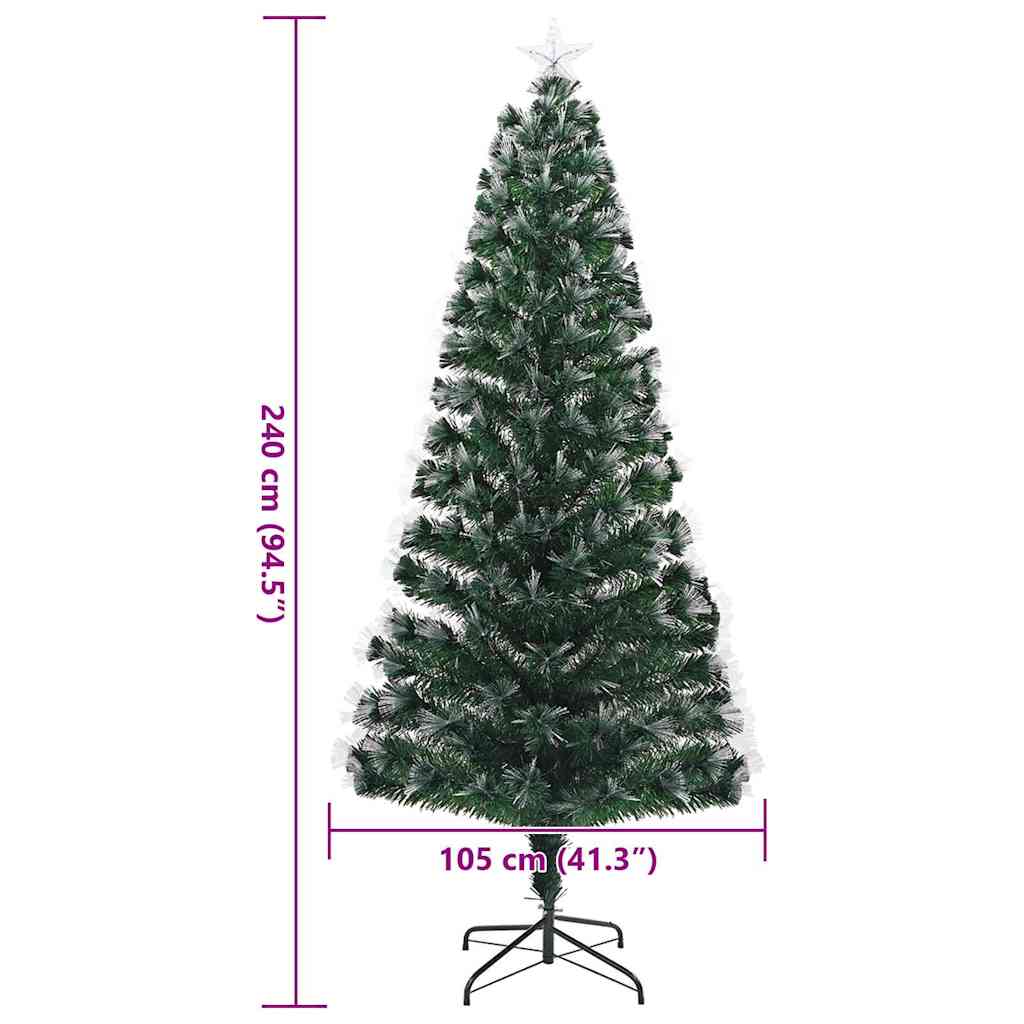 Kunstkerstboom met decoratieve touwlichten Groen 240 cm PVC