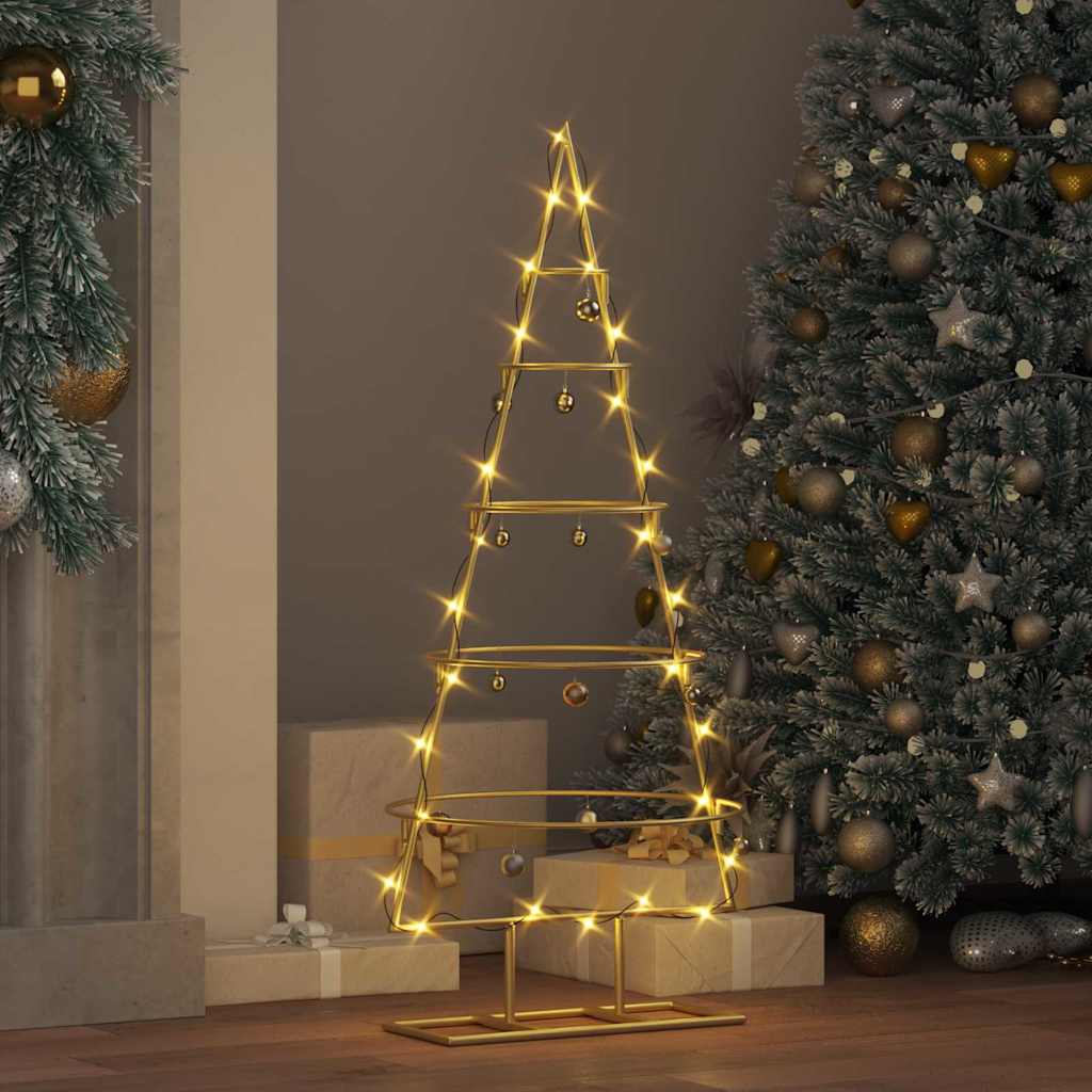 Metalen kerstboom met standaard Goud 90 cm Poedergecoat staal