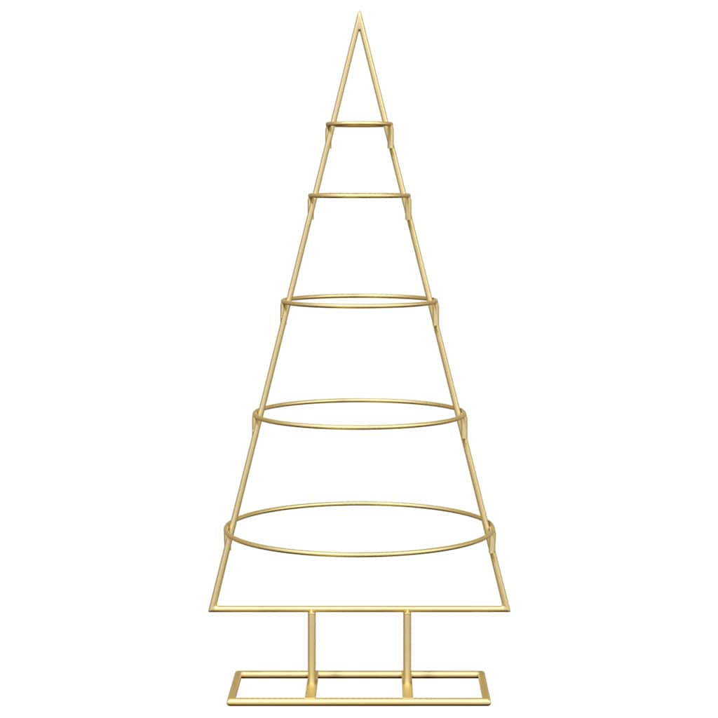 Metalen kerstboom met standaard Goud 90 cm Poedergecoat staal