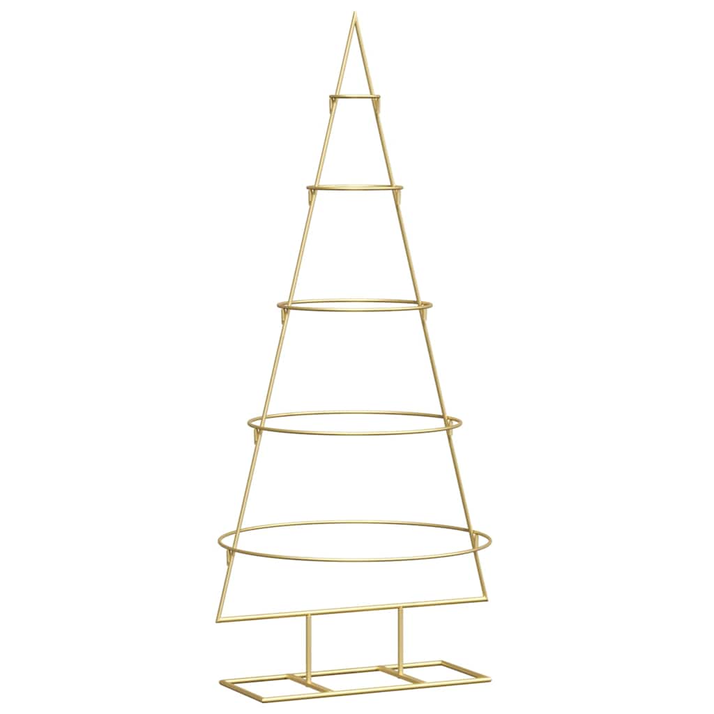 Metalen kerstboom met standaard Goud 125 cm Poedergecoat staal