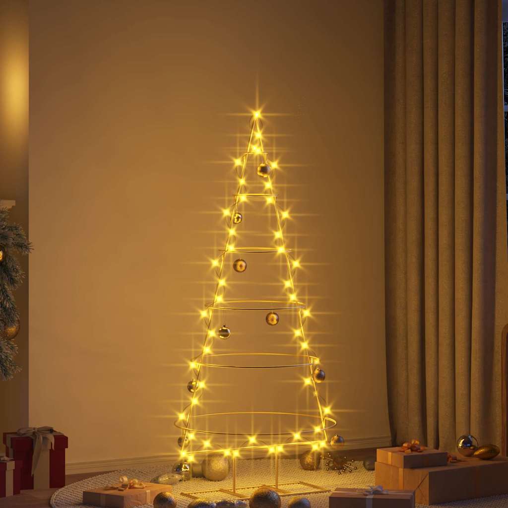 Metalen kerstboom met standaard Goud 150 cm Poedergecoat staal