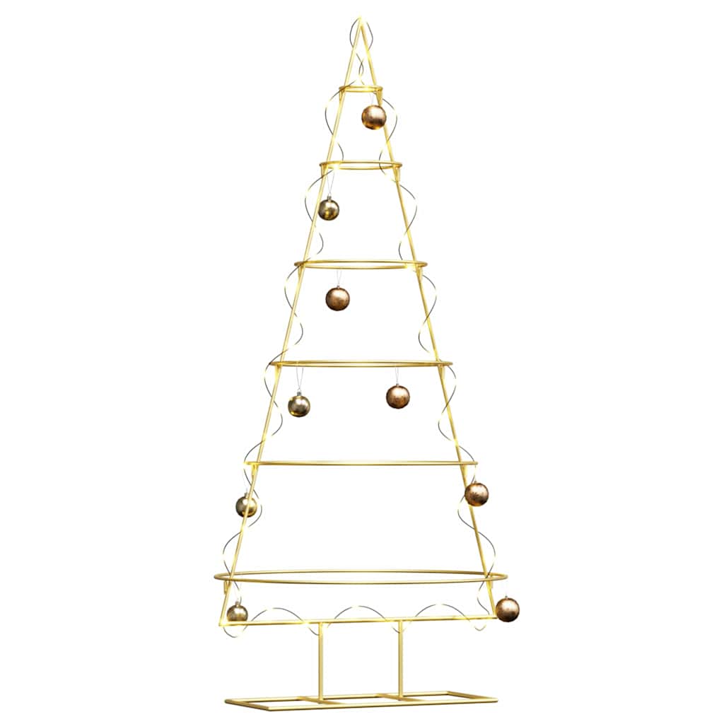 Metalen kerstboom met standaard Goud 150 cm Poedergecoat staal
