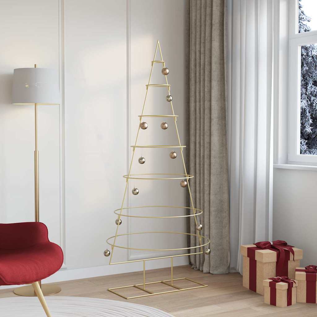 Metalen kerstboom met standaard Goud 180 cm Poedergecoat staal
