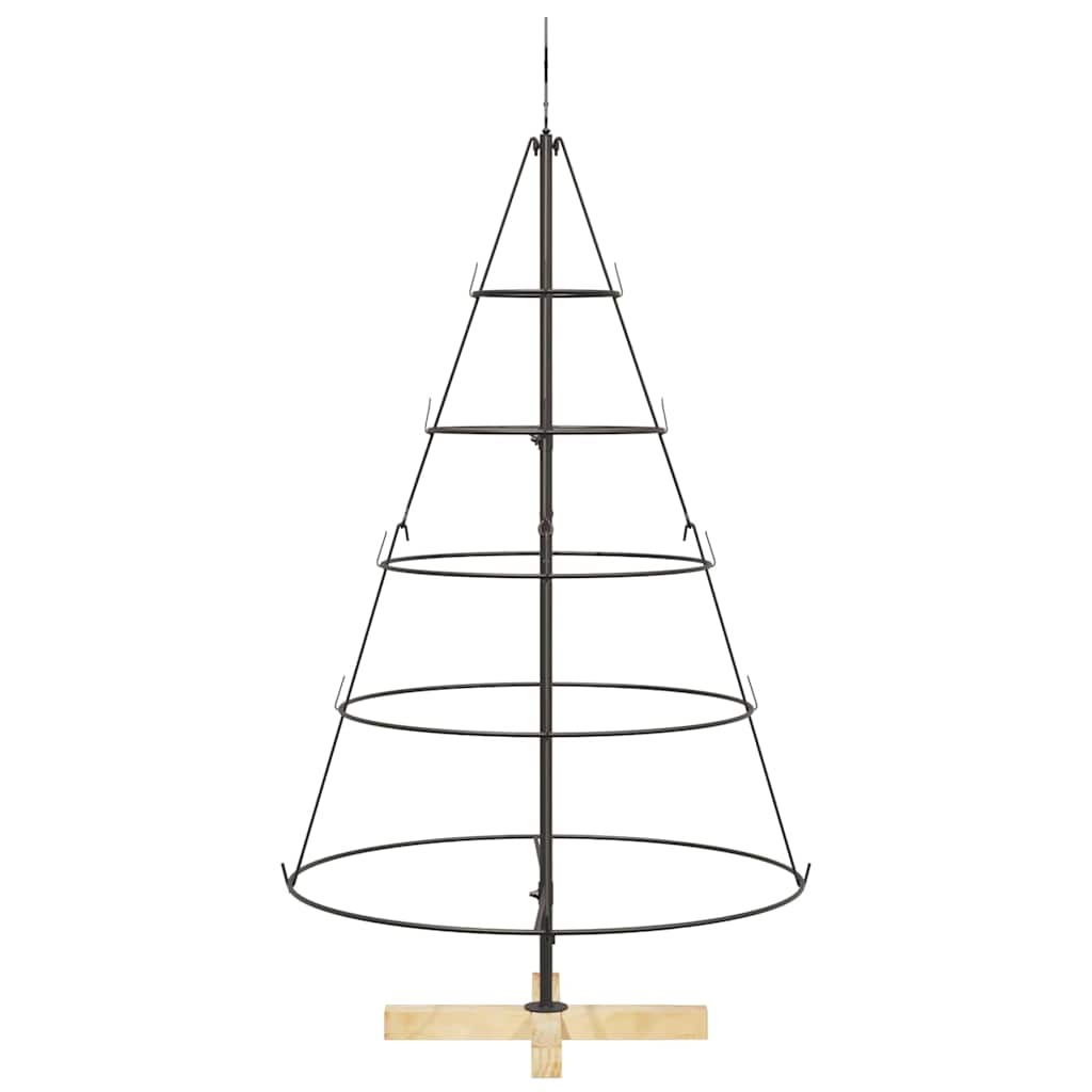 Kerst Cone Boom met standaard Zwart 125 cm Staal