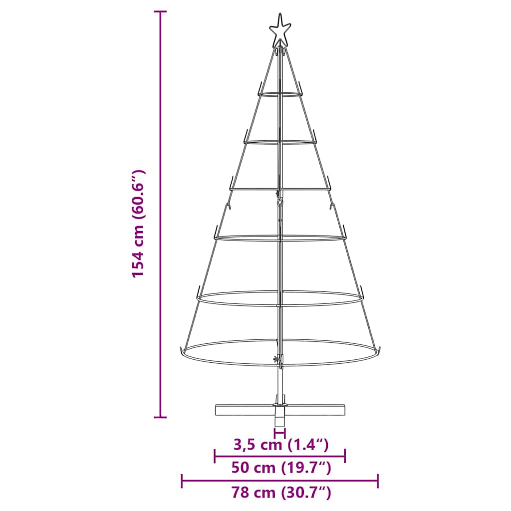 Kerst Cone Boom met standaard Zwart 150 cm Staal