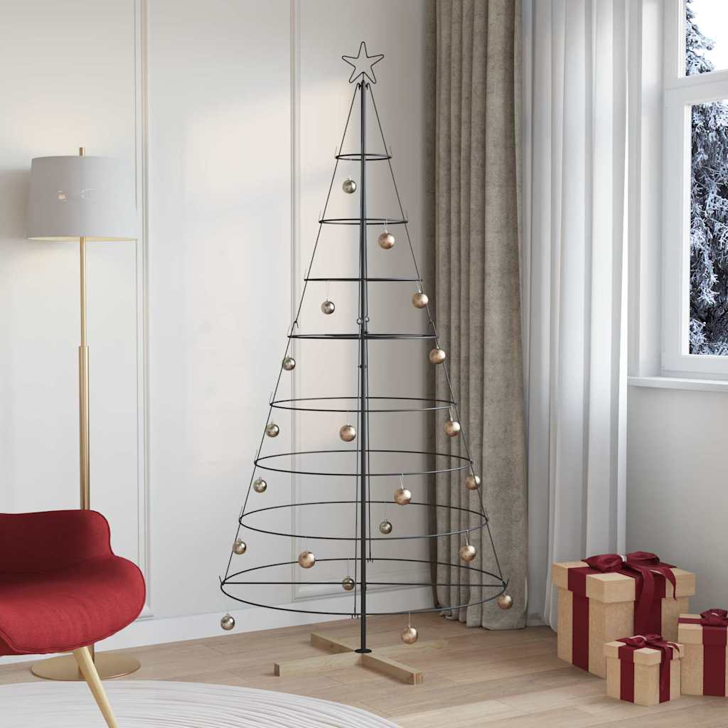 Kerst Cone Boom met standaard Zwart 210 cm Staal