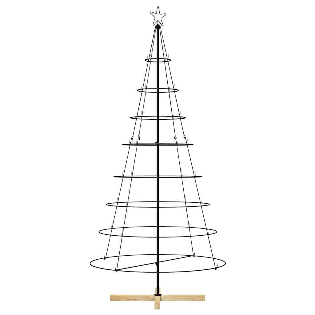 Kerst Cone Boom met standaard Zwart 210 cm Staal