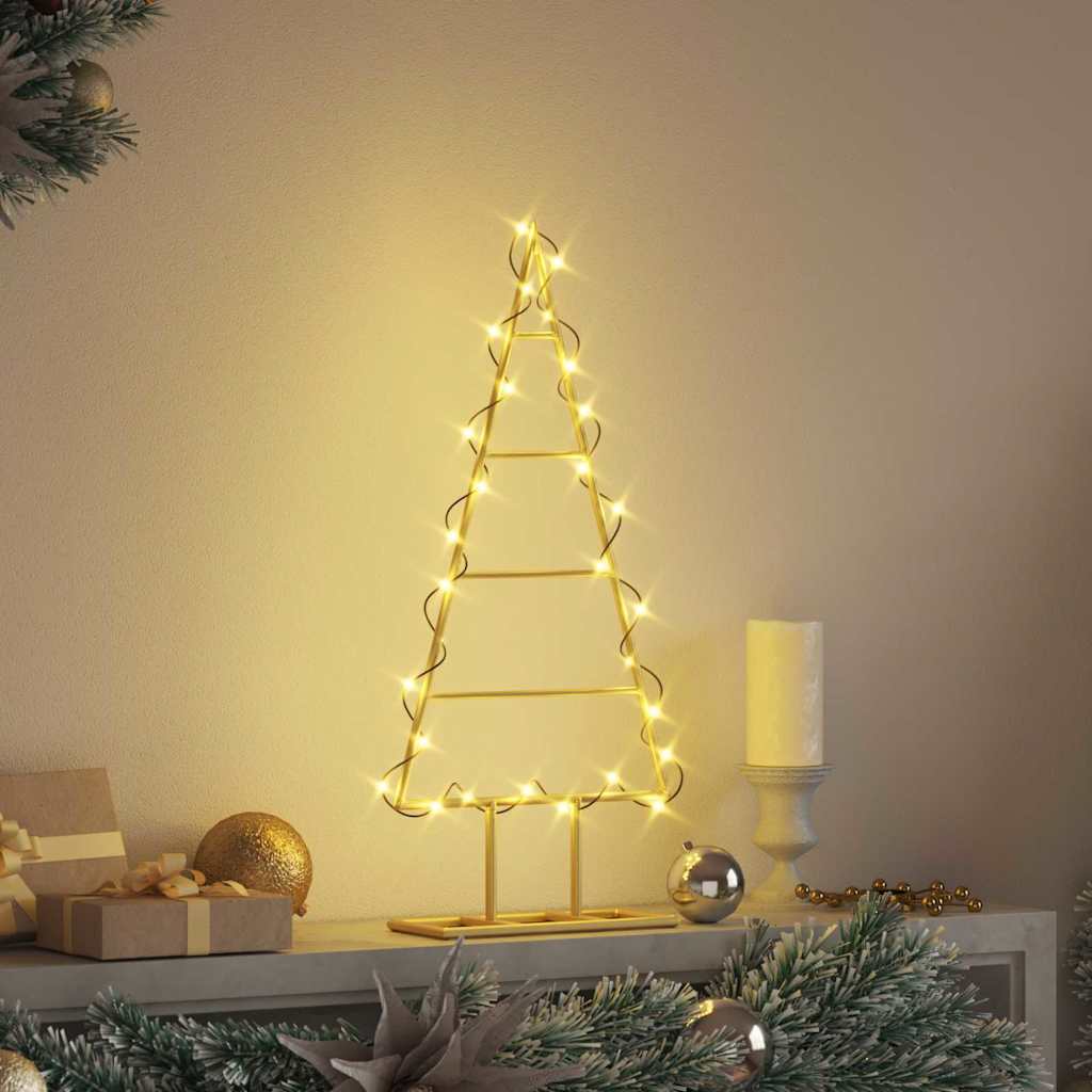 Metalen kerstboom met standaard Goud 60 cm Poedergecoat staal