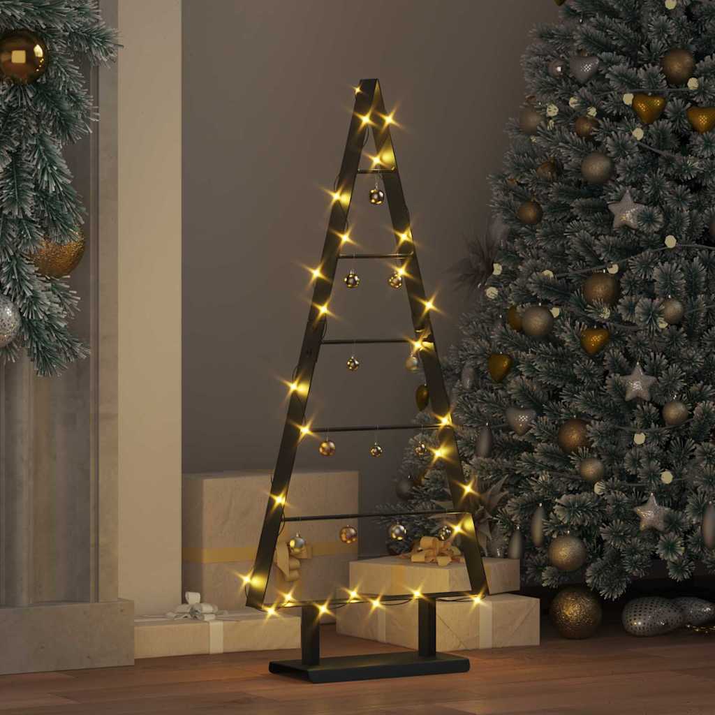 Metalen kerstboom met standaard Zwart 90 cm Staal