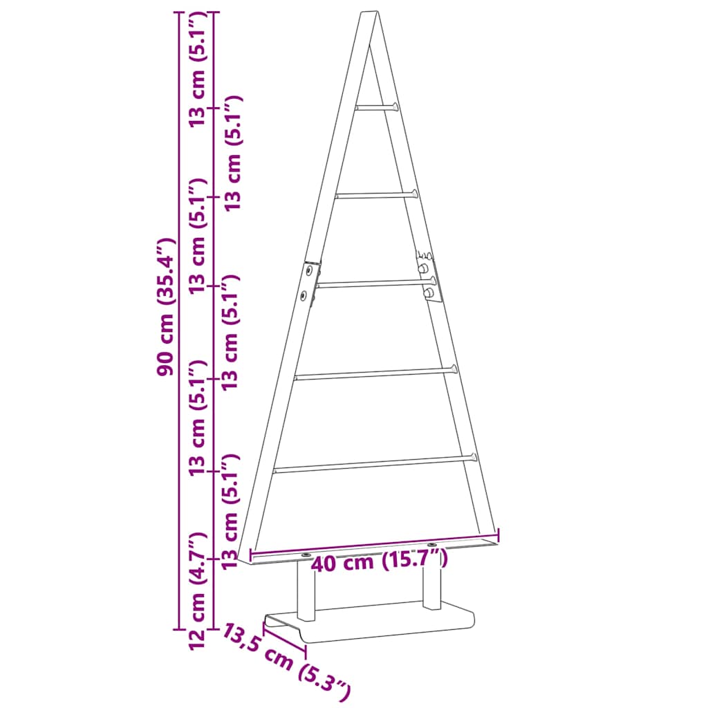 Metalen kerstboom met standaard Zwart 90 cm Staal