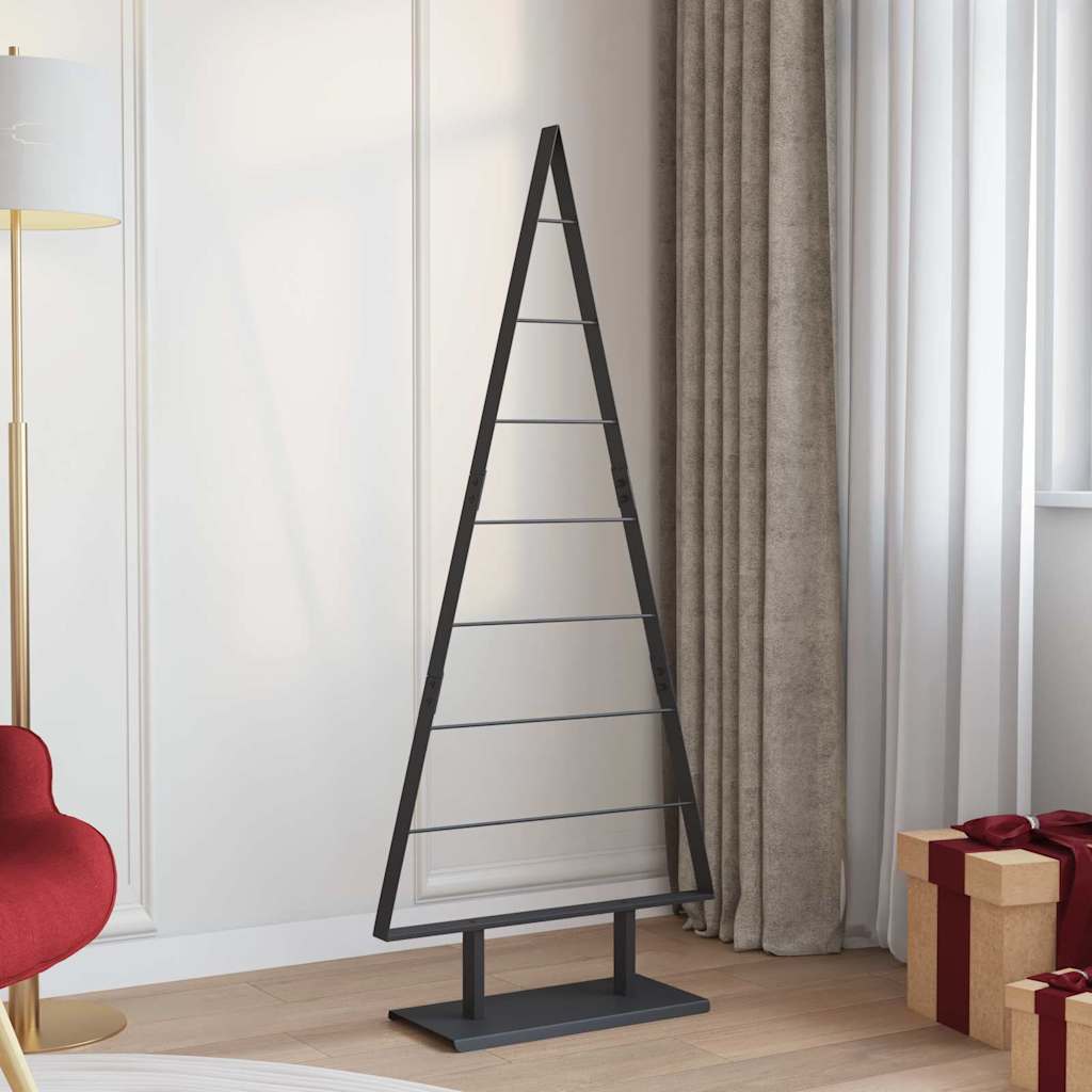 Metalen kerstboom met standaard Zwart 150 cm Staal