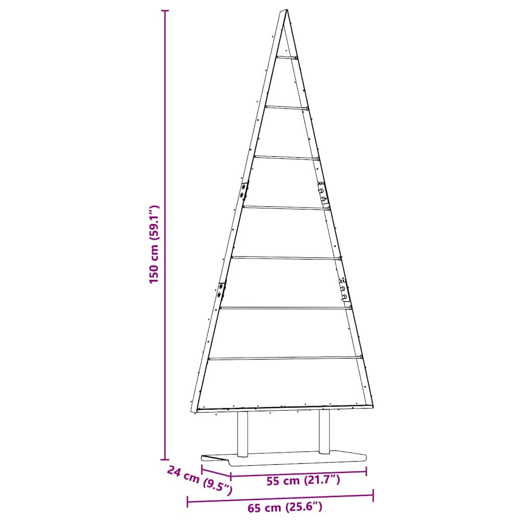 Metalen kerstboom met standaard Zwart 150 cm Staal