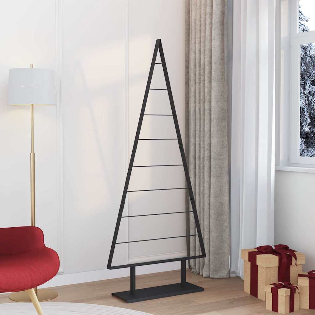 Metalen kerstboom met standaard Zwart 180 cm Staal