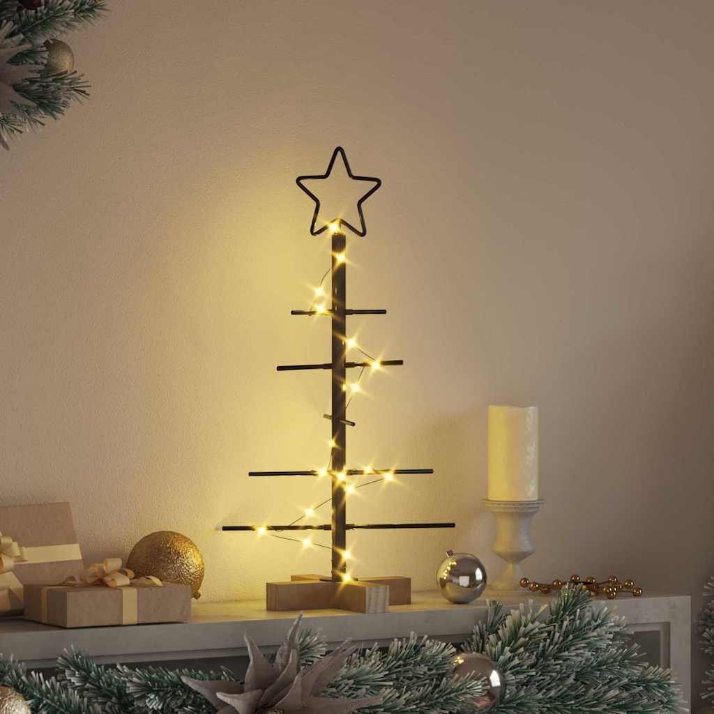 Metalen kerstboom met standaard Zwart 60 cm Poedergecoat staal