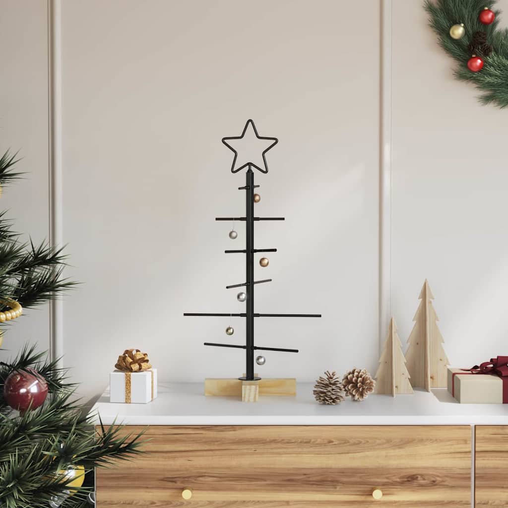 Metalen kerstboom met standaard Zwart 60 cm Poedergecoat staal