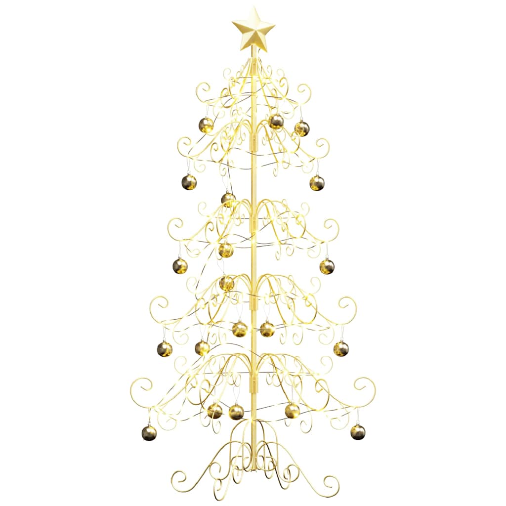 Metalen kerstboom met standaard Goud 150 cm Poedergecoat staal