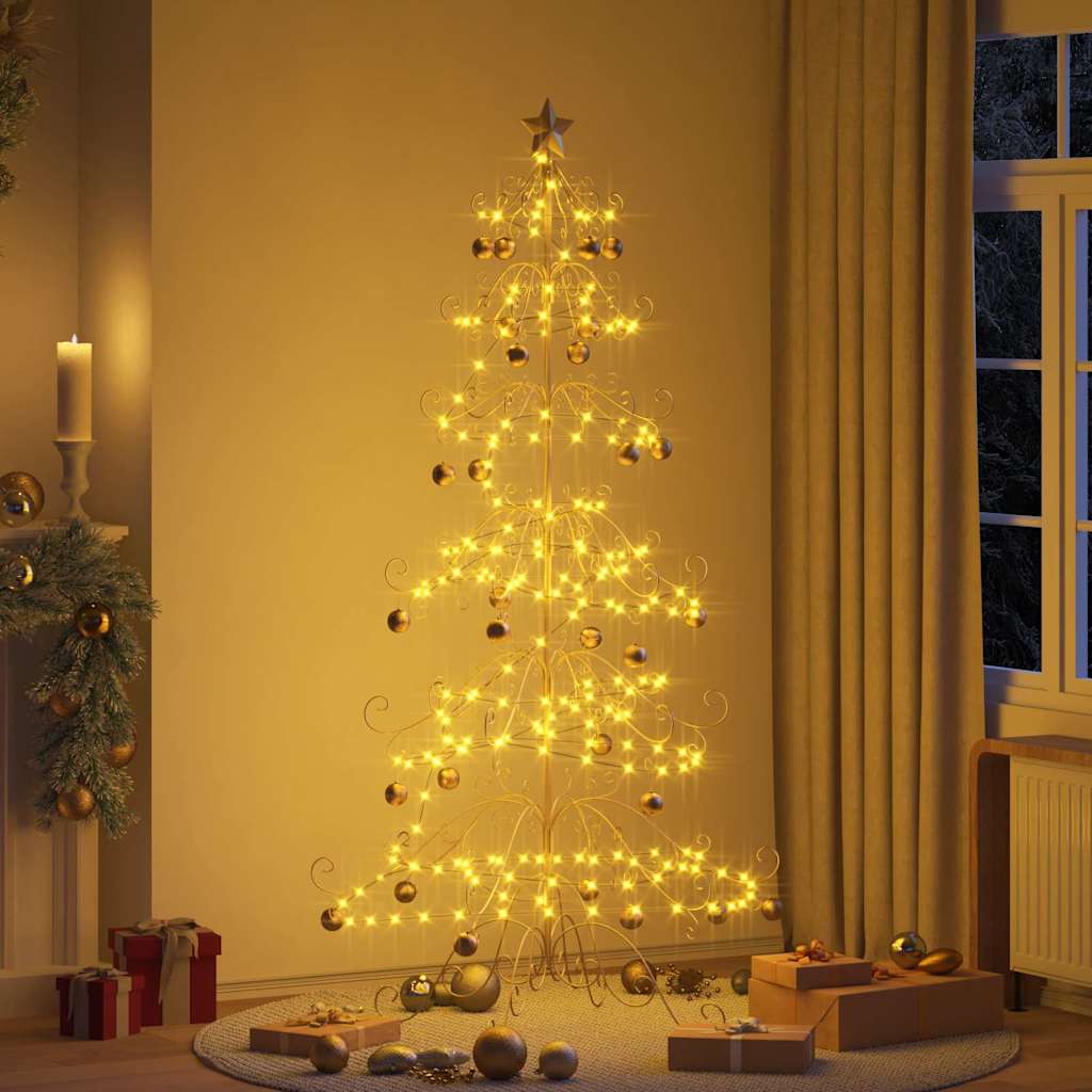 Metalen kerstboom met standaard Goud 215 cm Poedergecoat staal