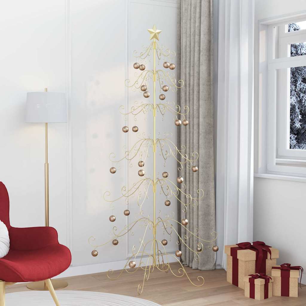 Metalen kerstboom met standaard Goud 215 cm Poedergecoat staal