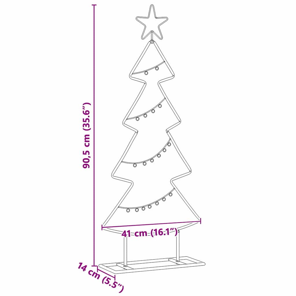 Metalen kerstboom met standaard Zwart 90 cm Staal
