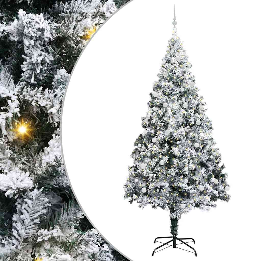 Kerstboom Met Decoratieve Touwlichten 300 Cm Pvc Wit