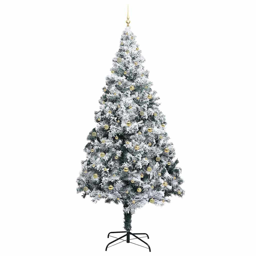 Kerstboom Met Decoratieve Touwlichten Wit 300 Cm Pvc Goud