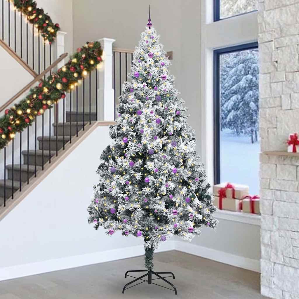 Kerstboom Met Decoratieve Touwlichten Wit 300 Cm Pvc Lila