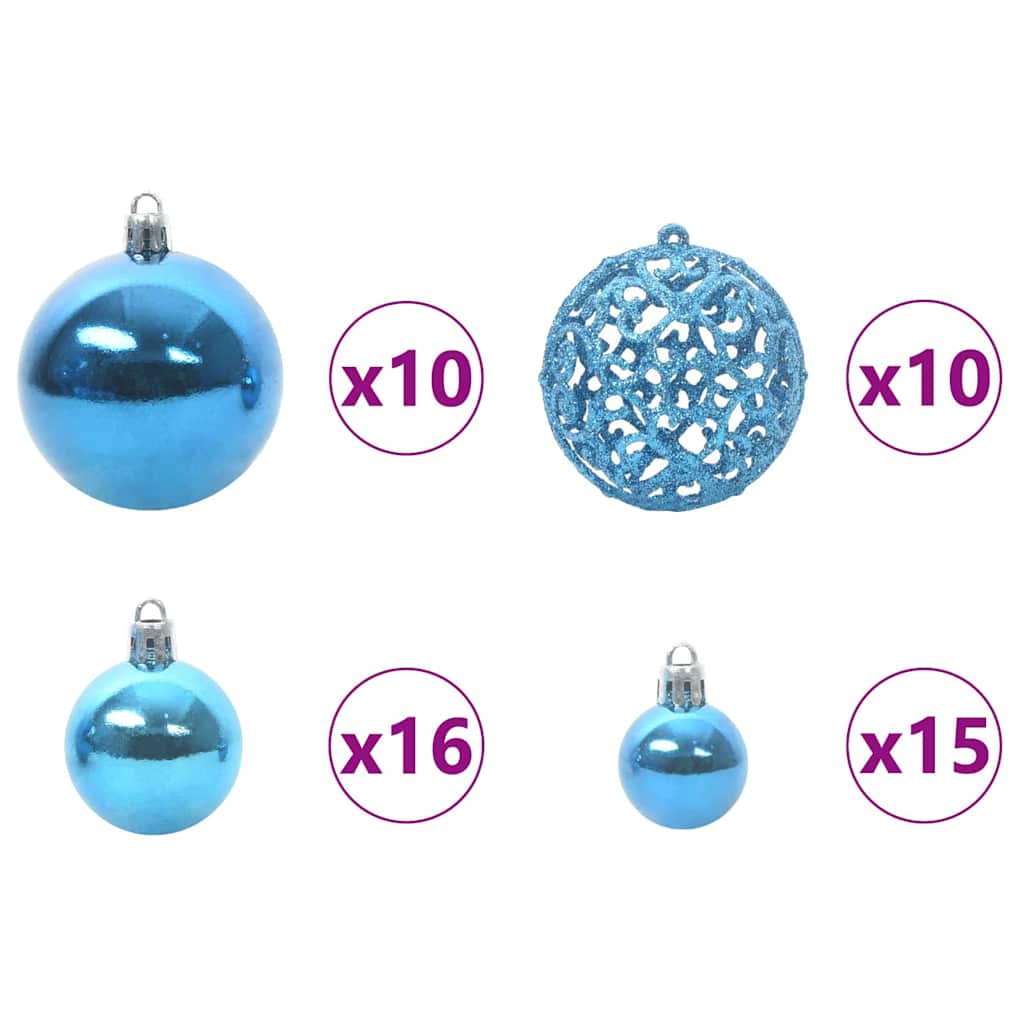 Kerstboom Met Decoratieve Touwlichten Wit 300 Cm Pvc Blauw