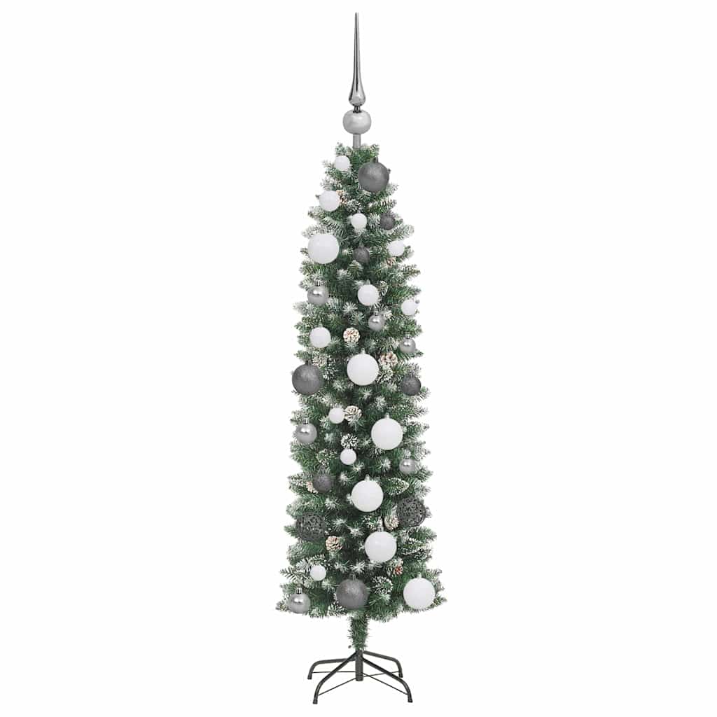 Kunstmatige slanke kerstboom met 150 LED Groen 120 cm
