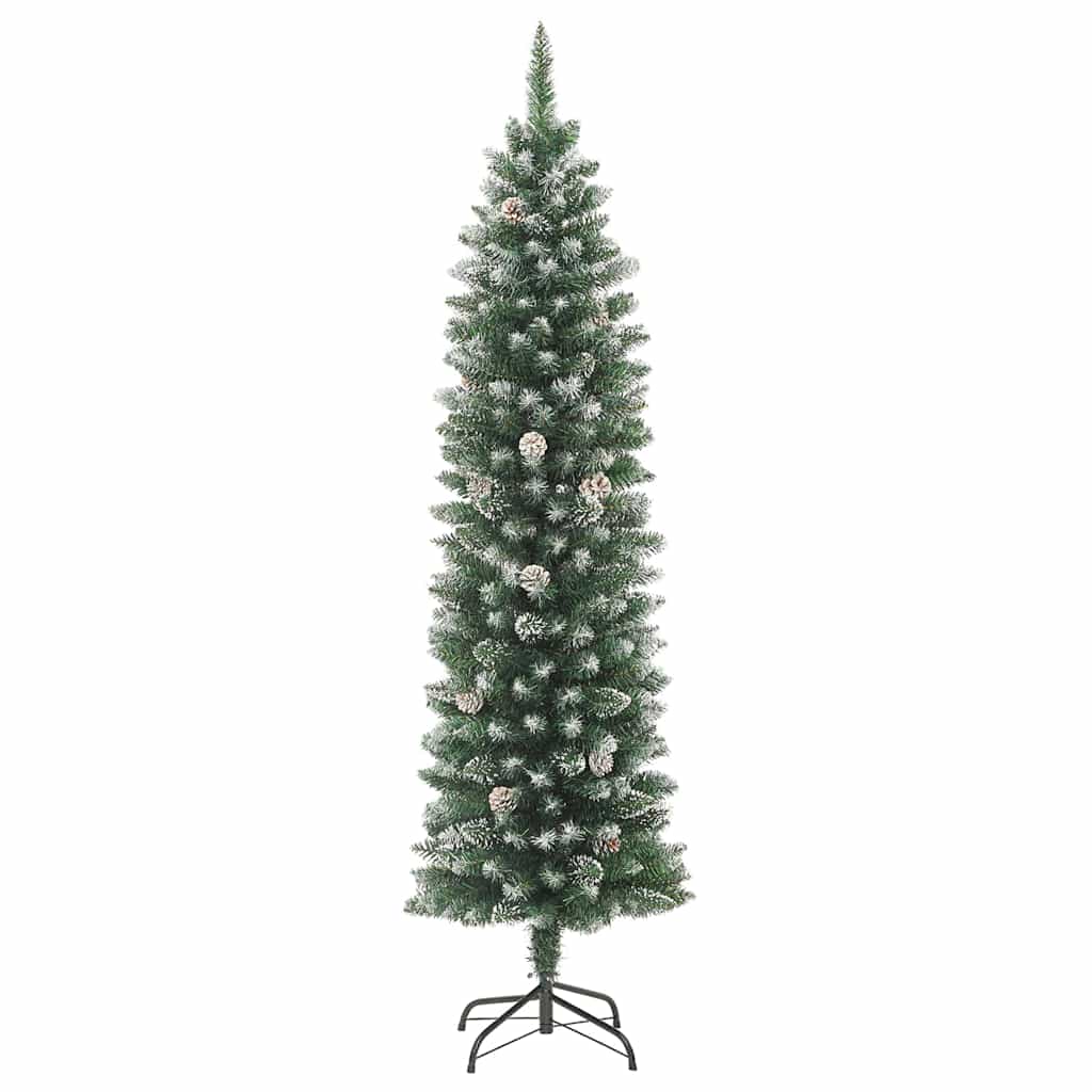 Kunstmatige slanke kerstboom met 150 LED Groen 120 cm