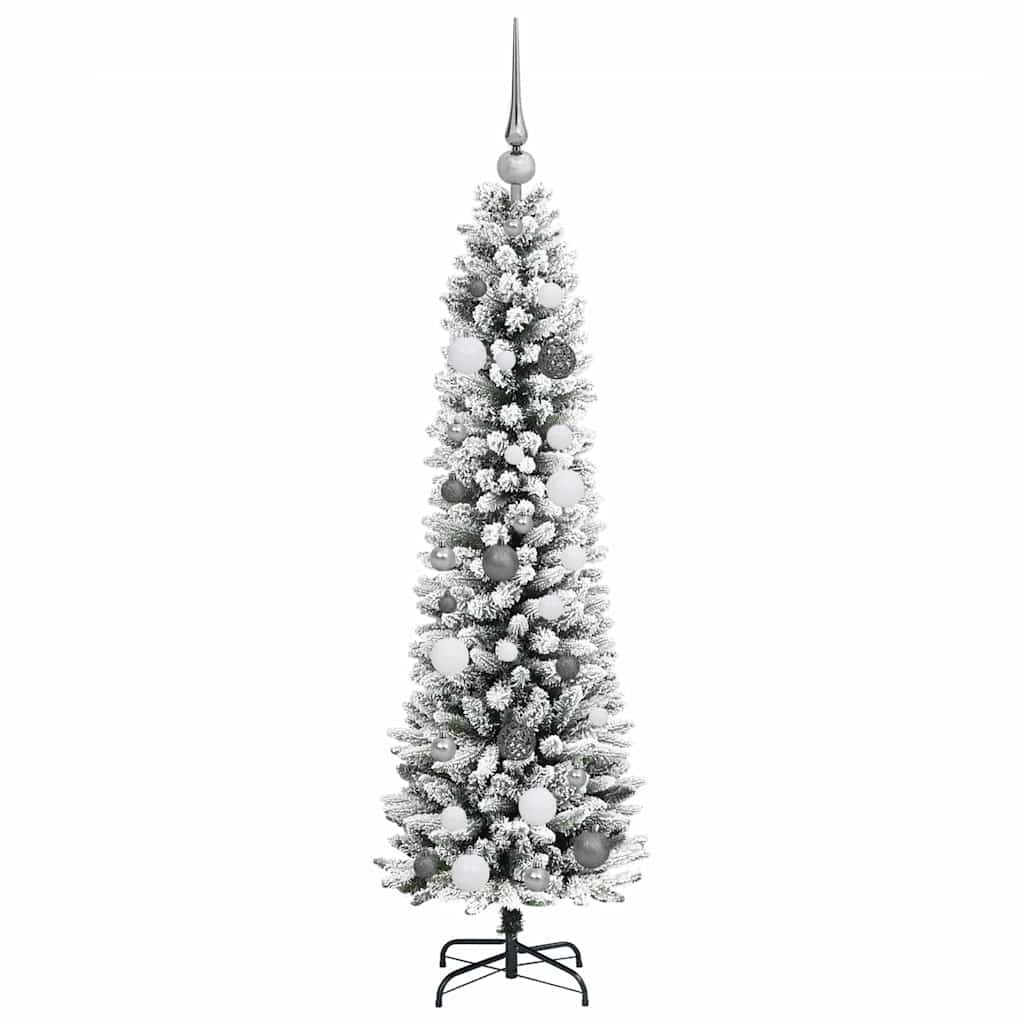 Kunstkerstboom met 150 LED Wit 150 cm PVC en Metaal en Plastic